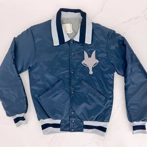 VINTAGE DeLONG SATIN FOX VARSITY JACKET - XS